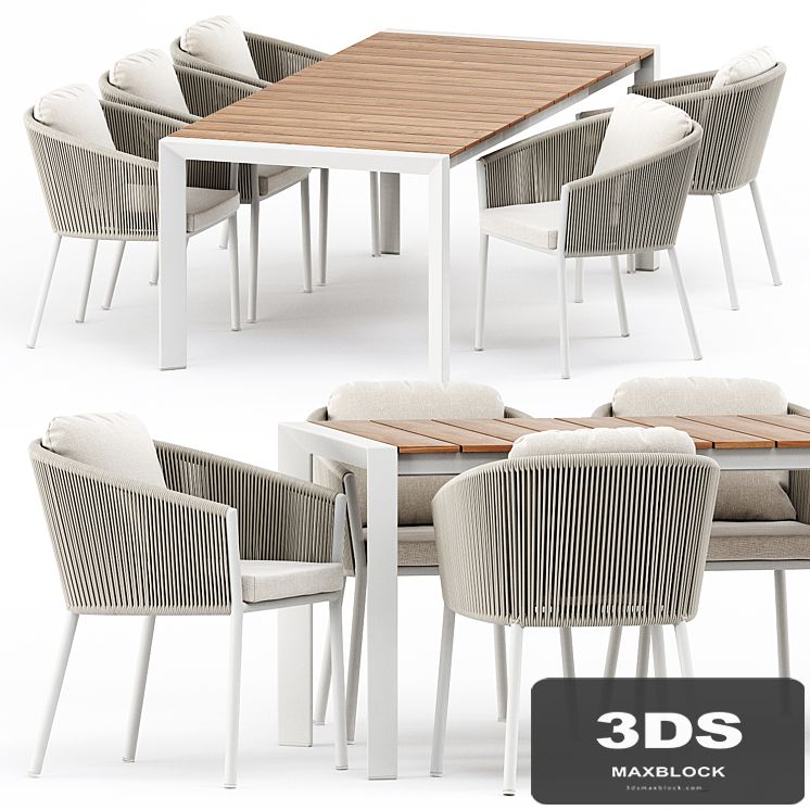OMER ARMCHAIR and ALEXA EXTENDABLE TABLE 62 by akulaliving