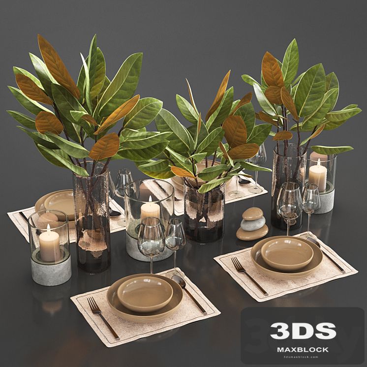 Table setting with leaves_1