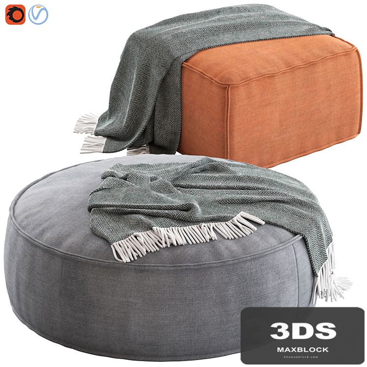 Globewest Orlando Seamed Ottoman