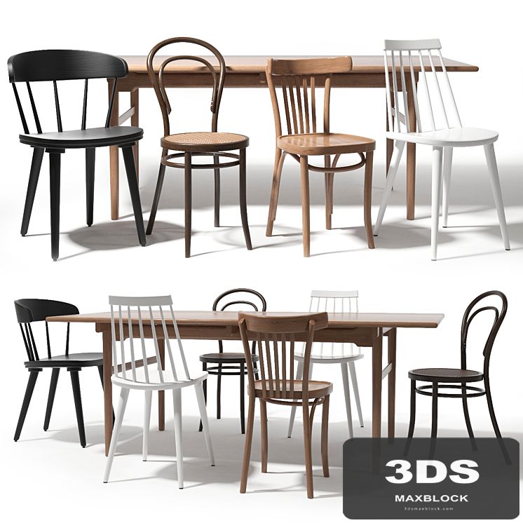 Thonet and ikea chairs set