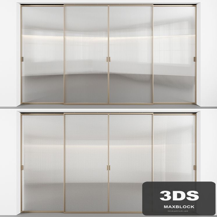 Sliding doors with embossed glass