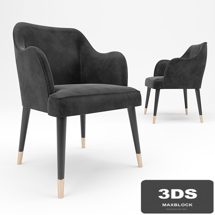 Vicky Armrests Wheels Dinner Chair