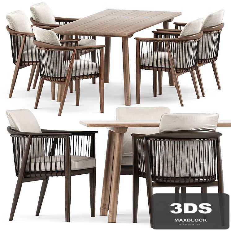 VIOLA CHAIR by Poltrona Frau and TARO 6101 Table by fredericia