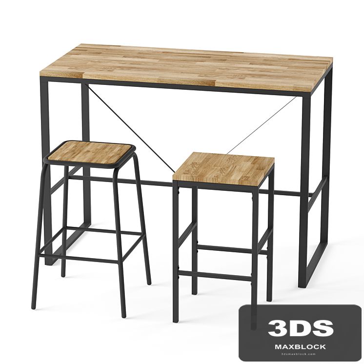 Hiba bar or counter stool and table set 1