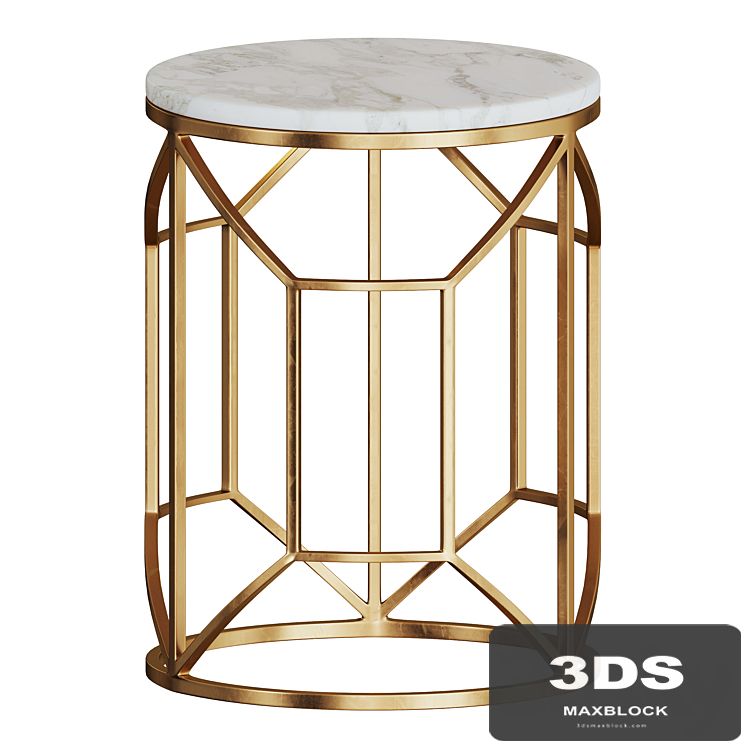 Coffee table in marble and metal by Glasar
