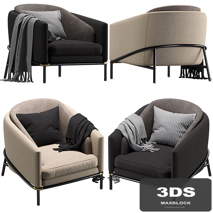 Armchair Minotti Fil noir