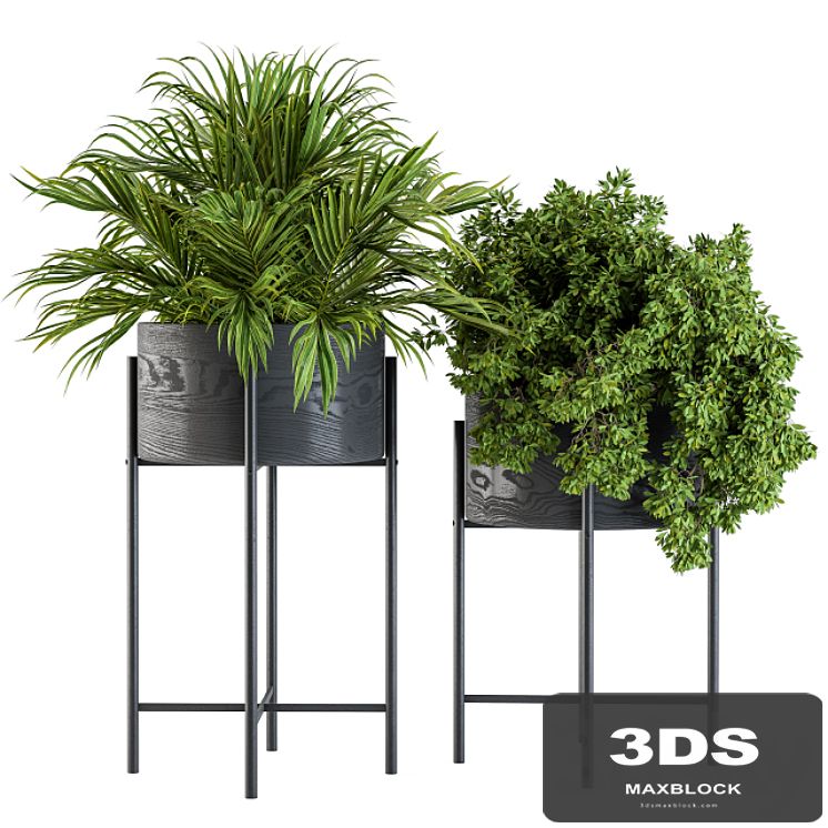 Black round plant box 03