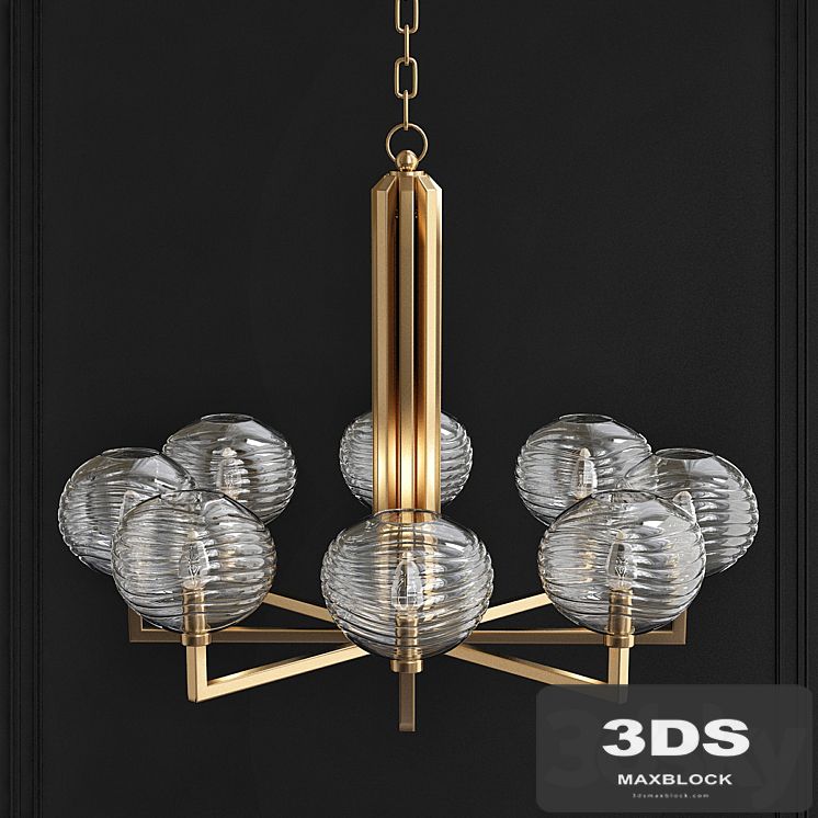Breton 8 Light Chandelier - Aged Brass