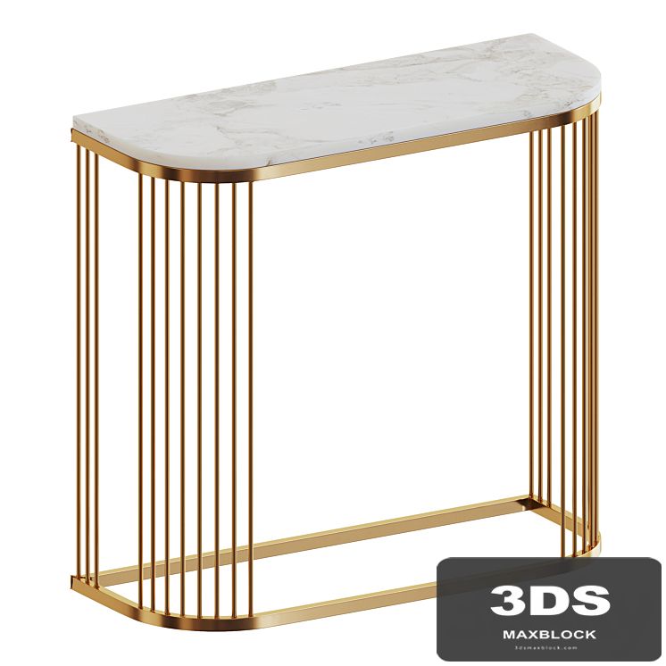 Console with white marble top by Glasar