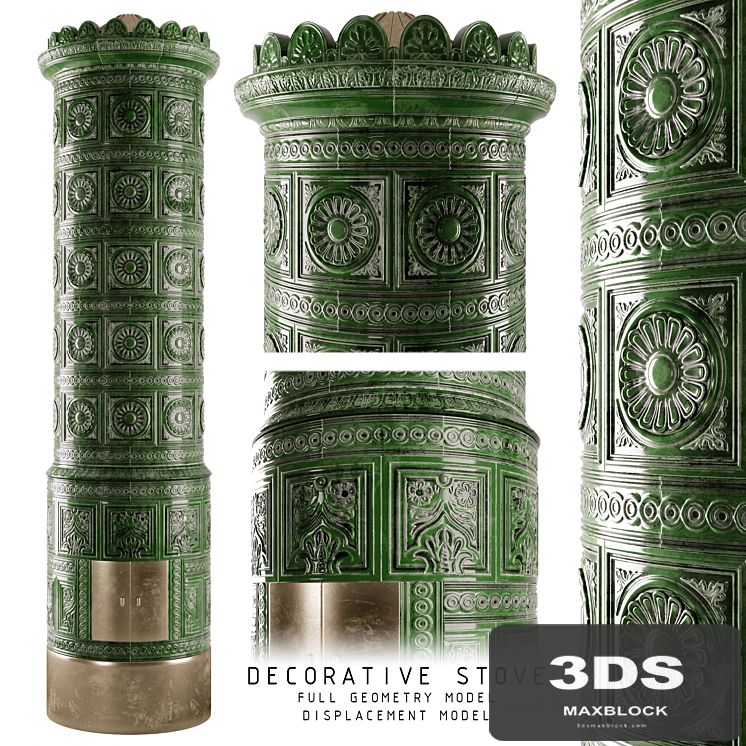 Decorative XIX. century tiled stove