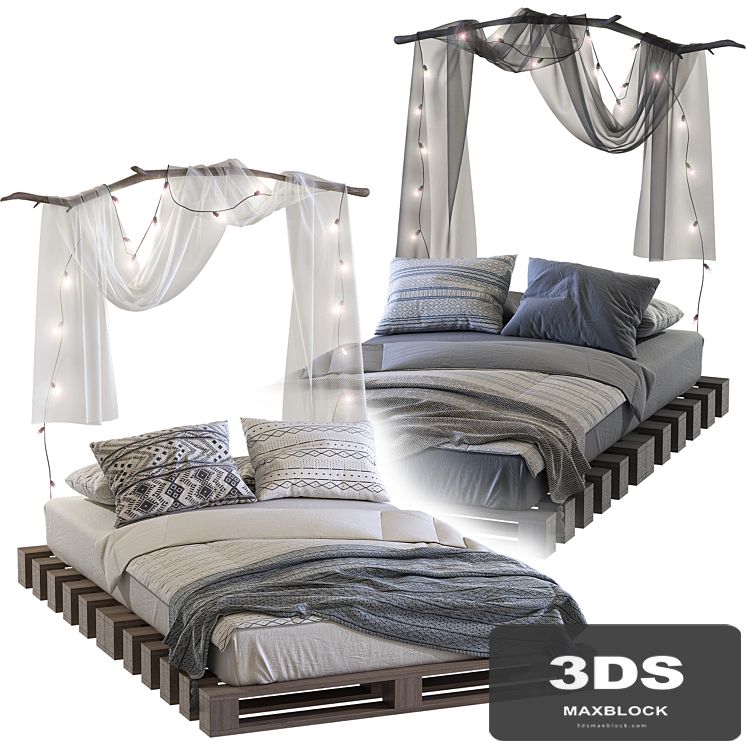 Loft-style pallet bed
