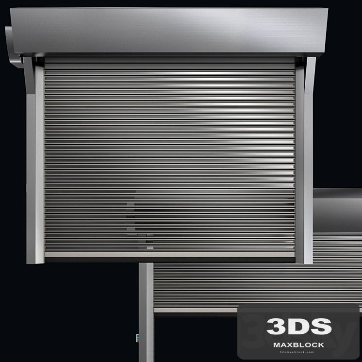 Metal industrial high speed door with horizontal transparent lamellas