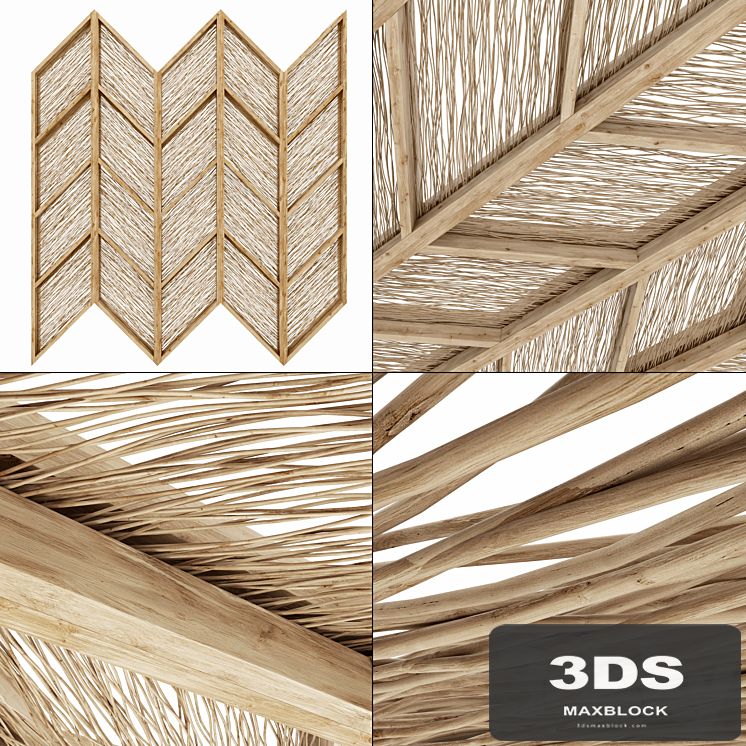 Ceiling branch thin angle n1 / Angular ceiling from branches