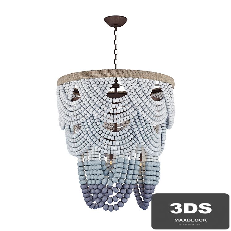 Ombre Wood Bead Chandelier