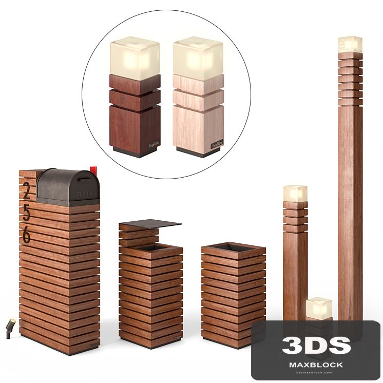 Letterbox, Litter bin, Lights (Set-3)