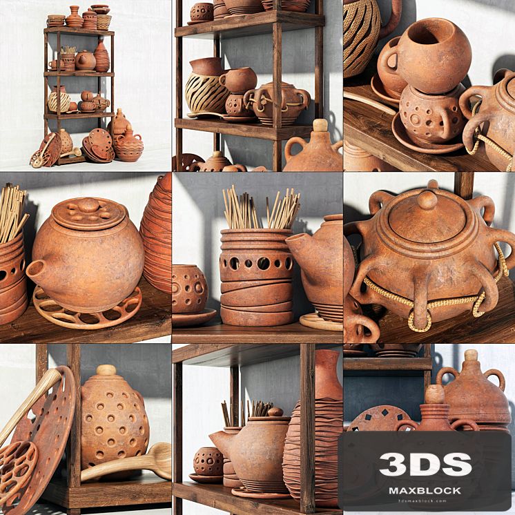 Dishes clay rack n8 / Pottery rack N8