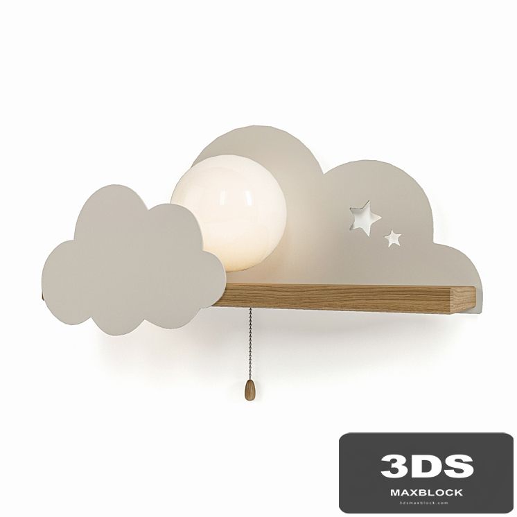 Wall lamp with shelf White Cloud Wall Lamp White Cloud