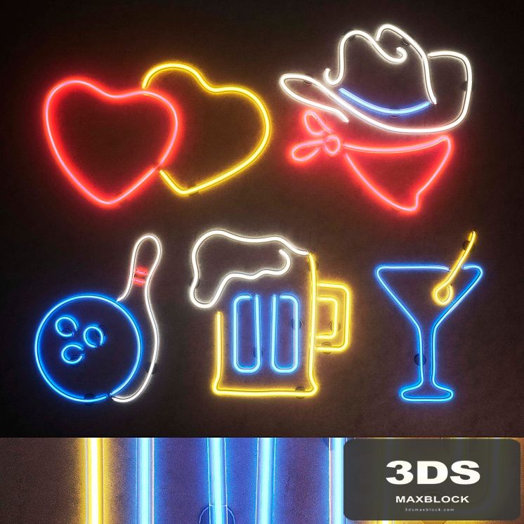 Light modules. Set 26. Neon