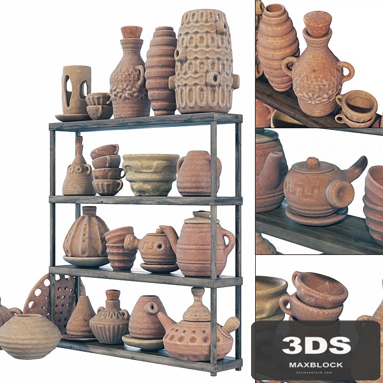 Dishes clay rack n9 / Clay crockery rack No. 9