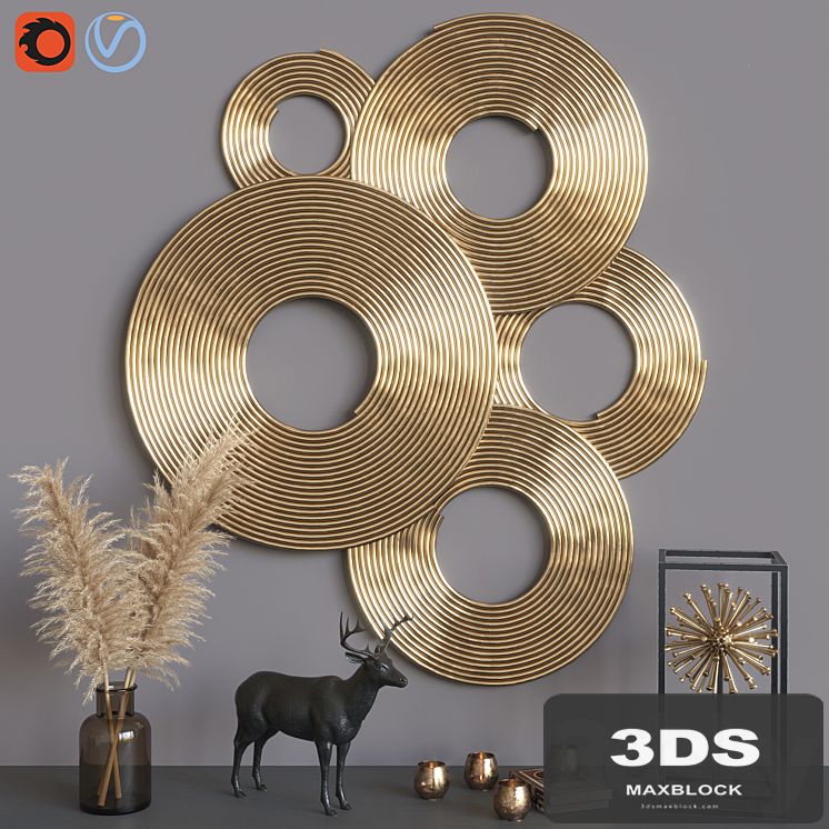 Decorative set golden