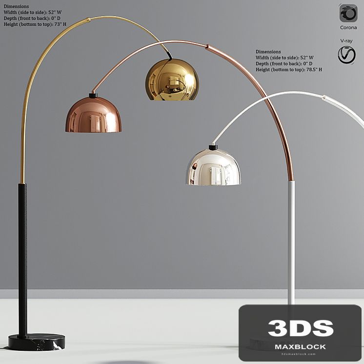 Modern Arc Floor Lamp Set 02