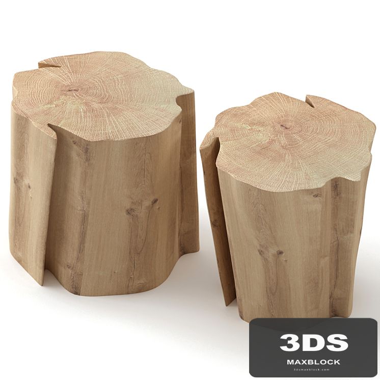 Stump coffee tables.