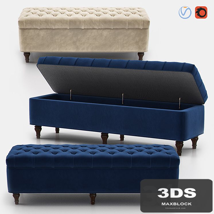 LORRAINE Tufted Storage Bench
