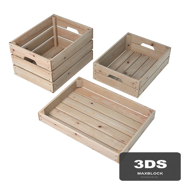 Wooden boxes (3 pcs.)