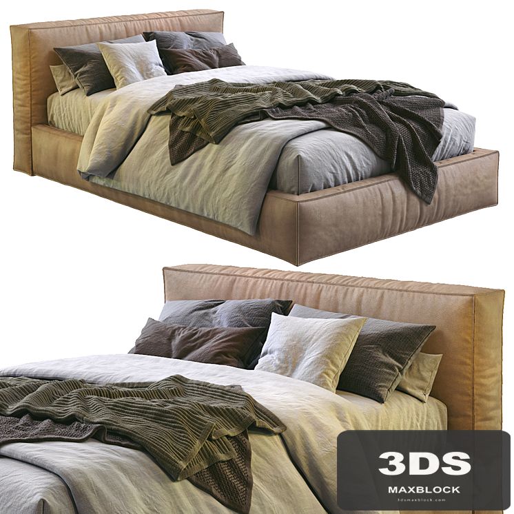 Flexteam Leather bed SLIM ONE