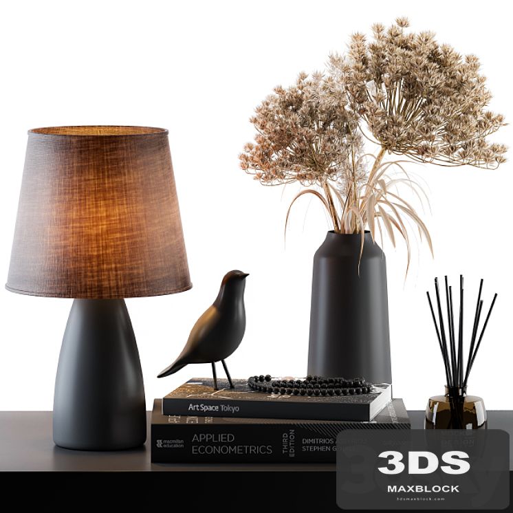 Decorative Set Lampshade with Dried Plants