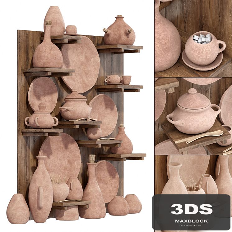 Dishes clat rack n10 / Clay crockery rack