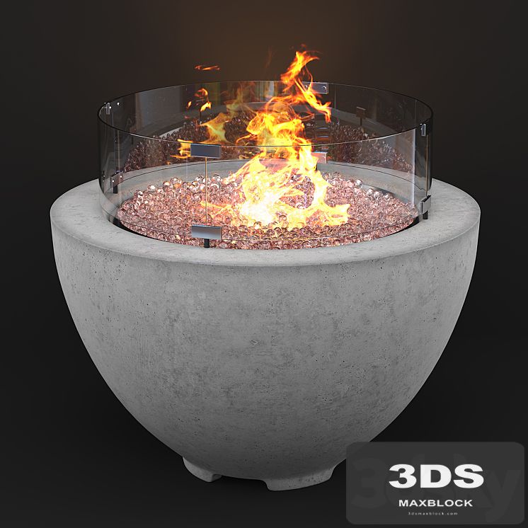 Wyfair - Cove Concrete Propane Natural Gas Fire Pit