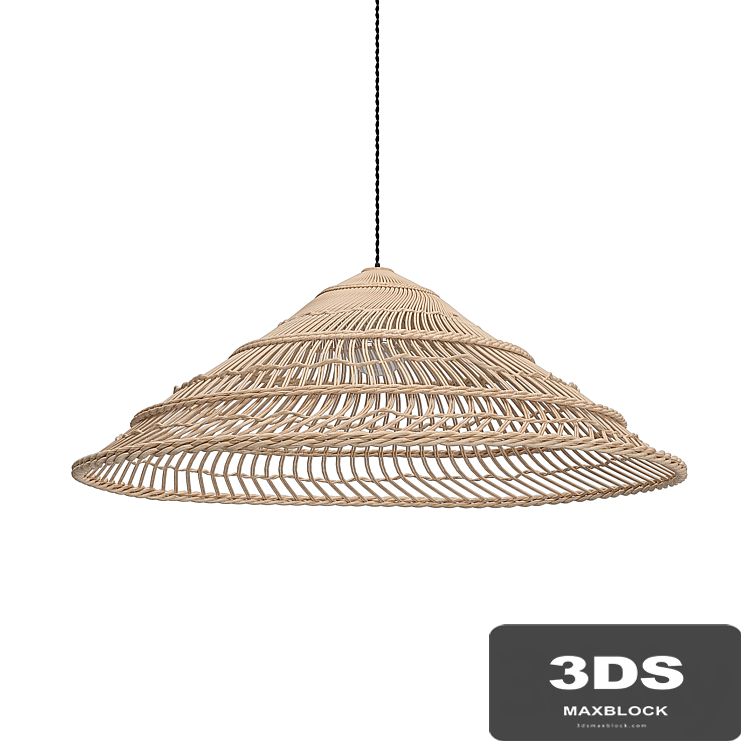 HK Living Wicker Hanging Lamp Triangle Natural
