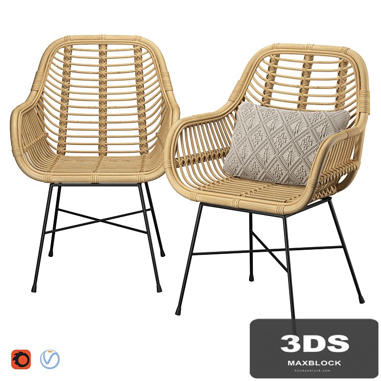 Dining Chair Canora Rattan Natural