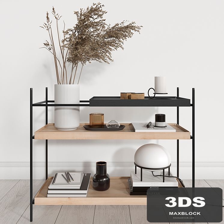 Woud Shelves with Decorative Filling