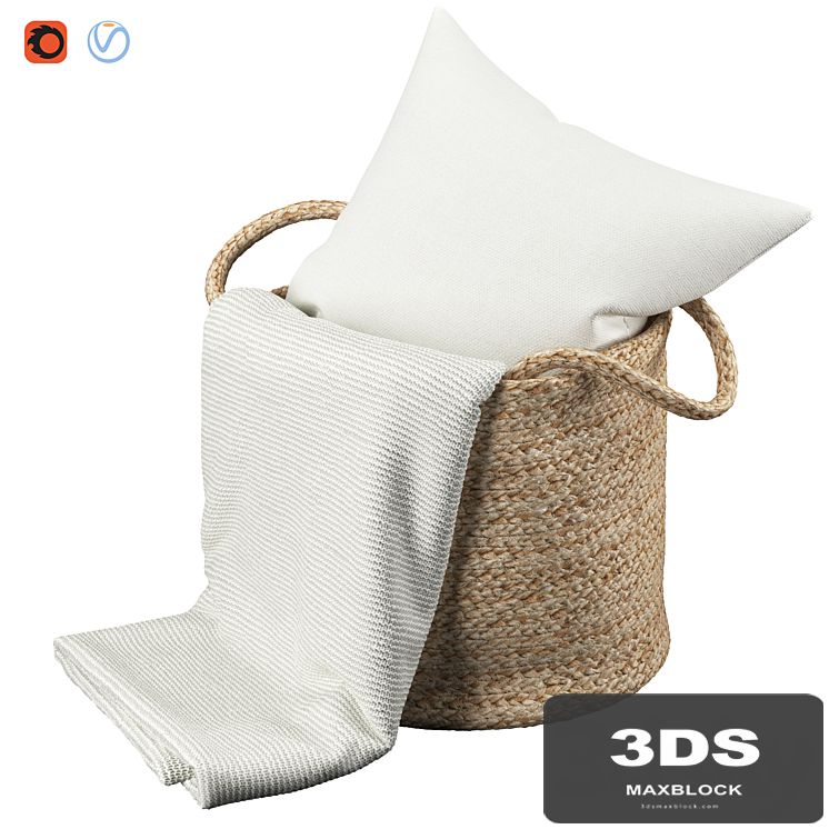 Basket Kaella Jute Sand Beige