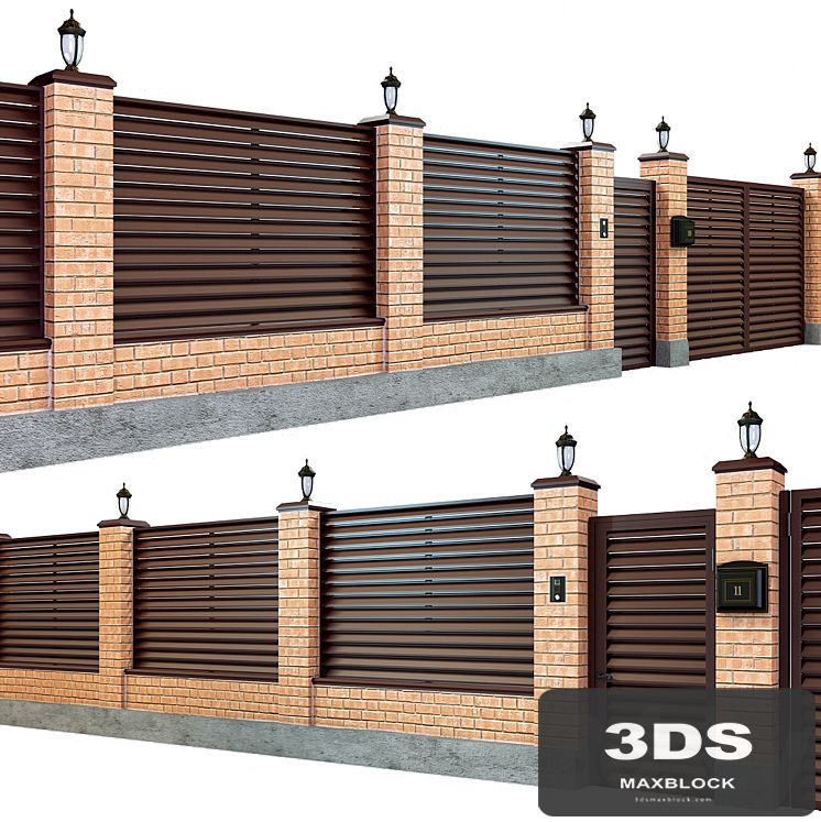 Fence with a gate and a wicket 7