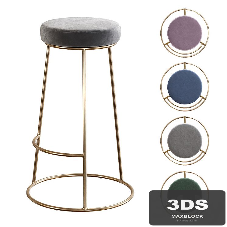 Rockett St George / Atlantis Velvet Bar Stool