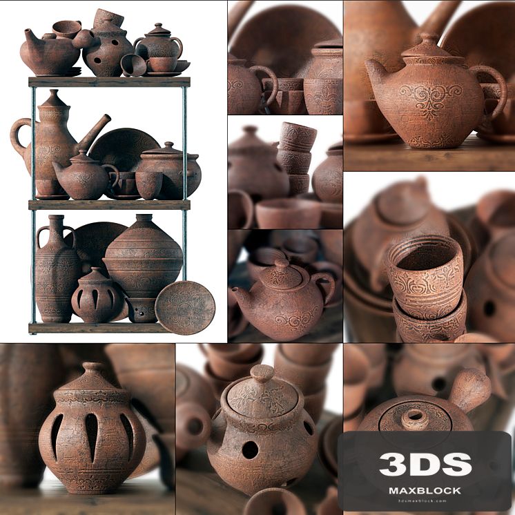 Dishes clay rack n11 / Clay crockery rack