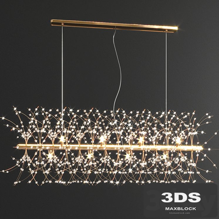Crystal linear chandelier