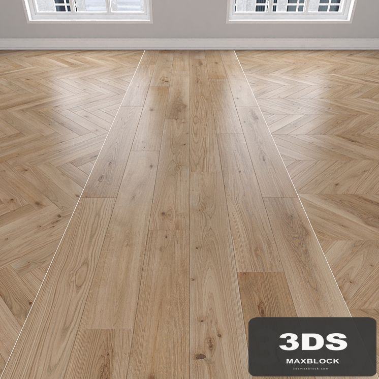 Parquet Oak, 3 types: herringbone, linear, chevron.
