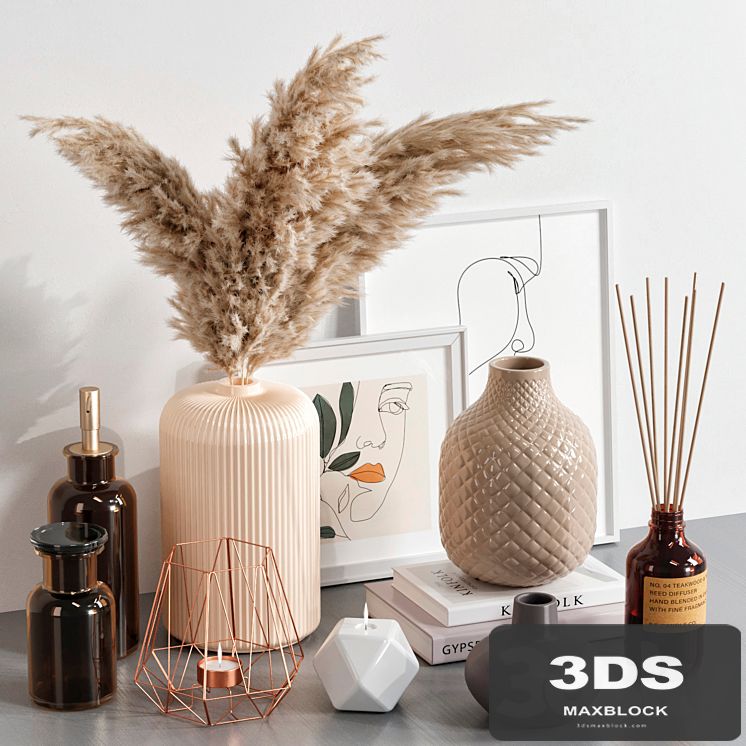 Decorative set with dried flowers 02