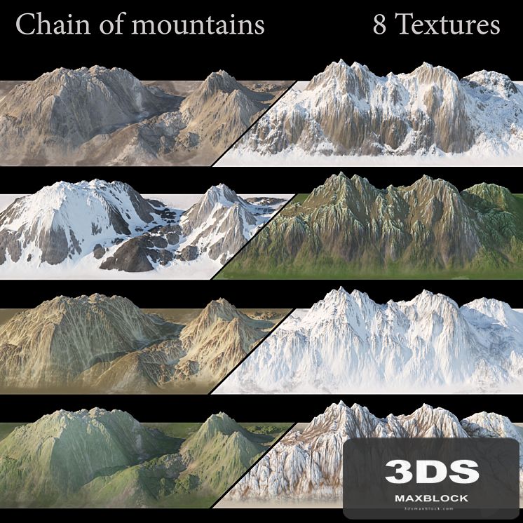 Mountain chain. 8 textures.