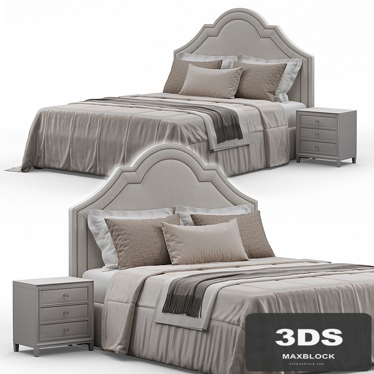 Queen Madison Crown Headboard Bed
