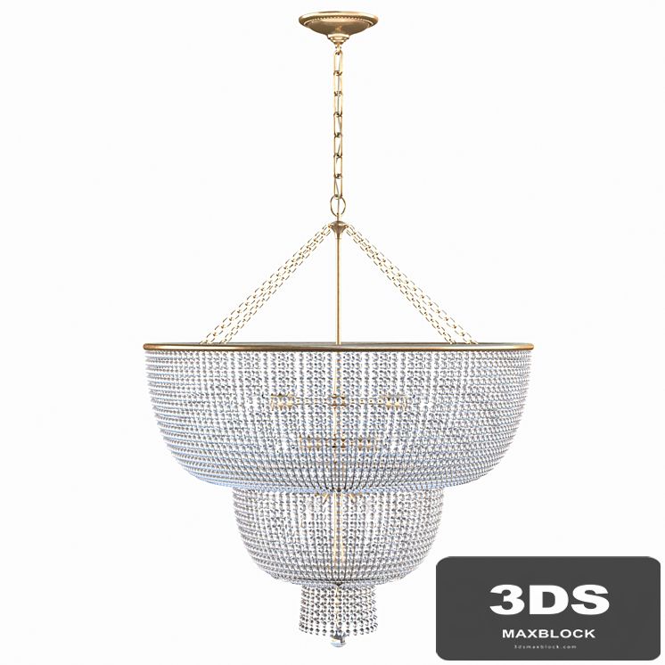 Jacqueline Two-Tier Chandelier in Hand-Rubbed An