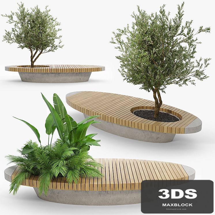 bench flowerbed