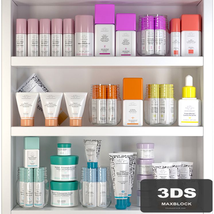 Collection of cosmetics for beauty salons in white version. Make up