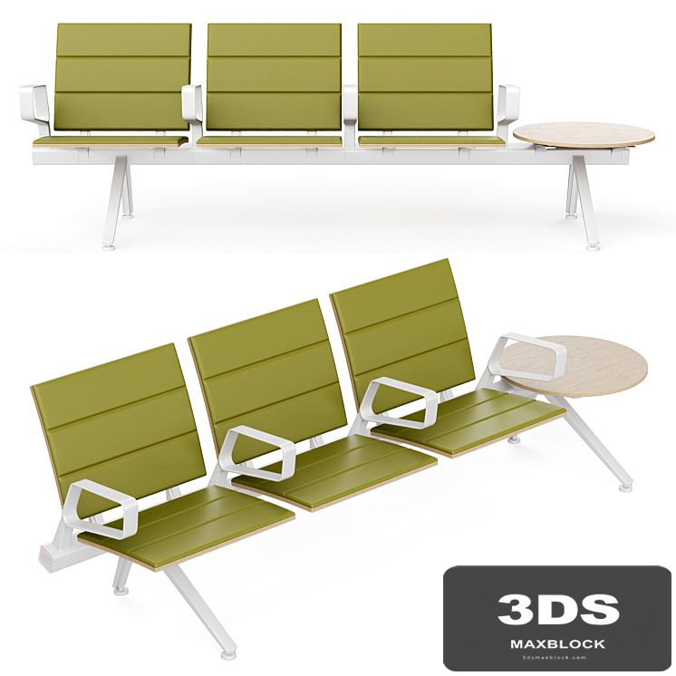 Poltrona Frau Flair Airport Seating System Green