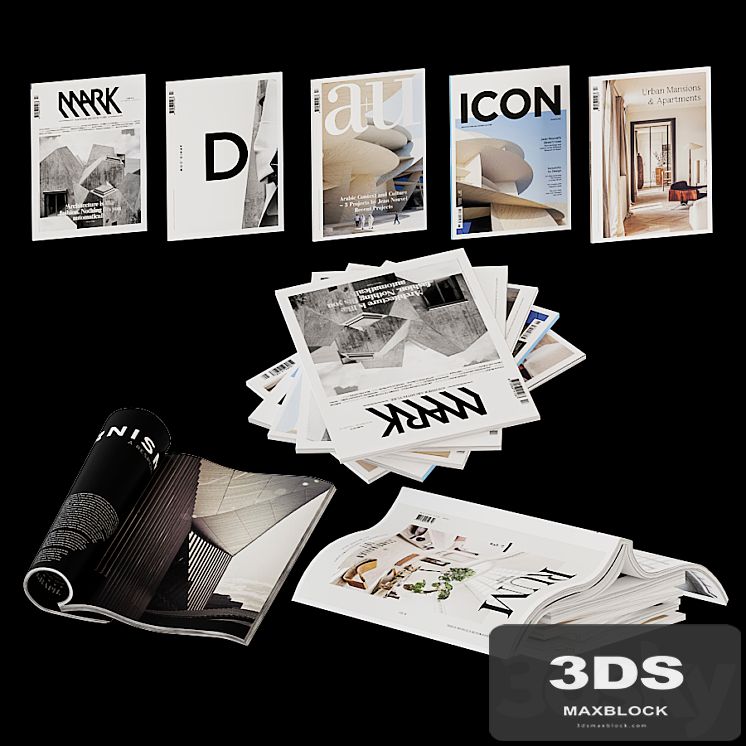 Magazine collection in open and closed versions