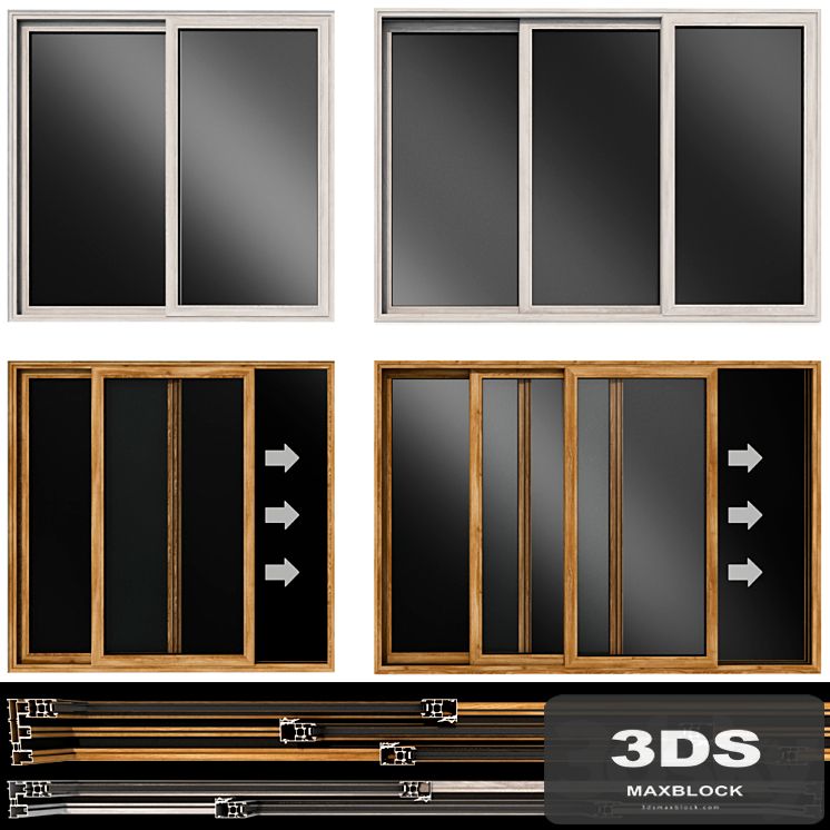 Sliding stained glass wooden doors